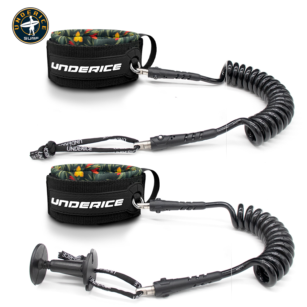 Surfboard Leash - สายรัดข้อเท้าแบบสปริงสำหรับกระดานโต้คลื่น TPU สายรัดข้อมือแบบปรับได้ สายรัดนิรภัยสำหรับบอร์ดบอดี้บอร์ด สายรัดข้อมือแบบสปริงสำหรับ SUP