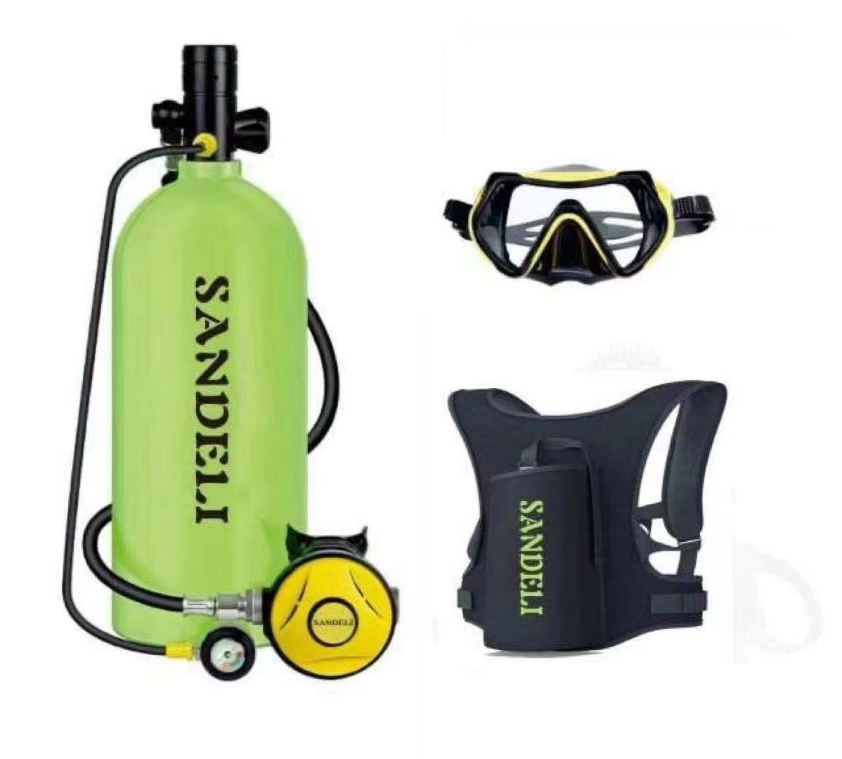 Diving Mask - ชุดอุปกรณ์ดำน้ำแบบครบชุดพร้อมหน้ากากเต็มหน้า ประกอบด้วยถังดำน้ำขนาด 4 ลิตร ผลิตโดยผู้ผลิต ใช้งานได้นาน