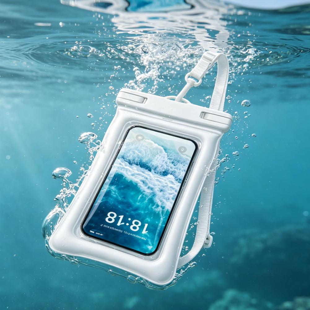 Dry Bag Waterproof - กระเป๋าใส่โทรศัพท์กันน้ำพร้อมสายคล้องคอแบบถอดได้ ซองใส่โทรศัพท์แบบใสลอยน้ำได้ สำหรับป้องกันโทรศัพท์ขณะไปเที่ยวทะเล พายเรือคายัค ล่องเรือ ท่องเที่ยว