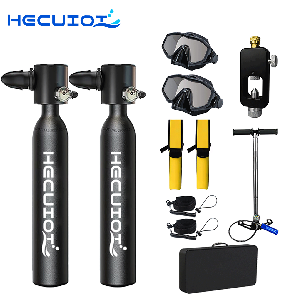 Snorkel Set - HECUIOI Mini Scuba ถังอุปกรณ์ดําน้ํา 0.5L ออกซิเจนกลางแจ้งดําน้ําถัง