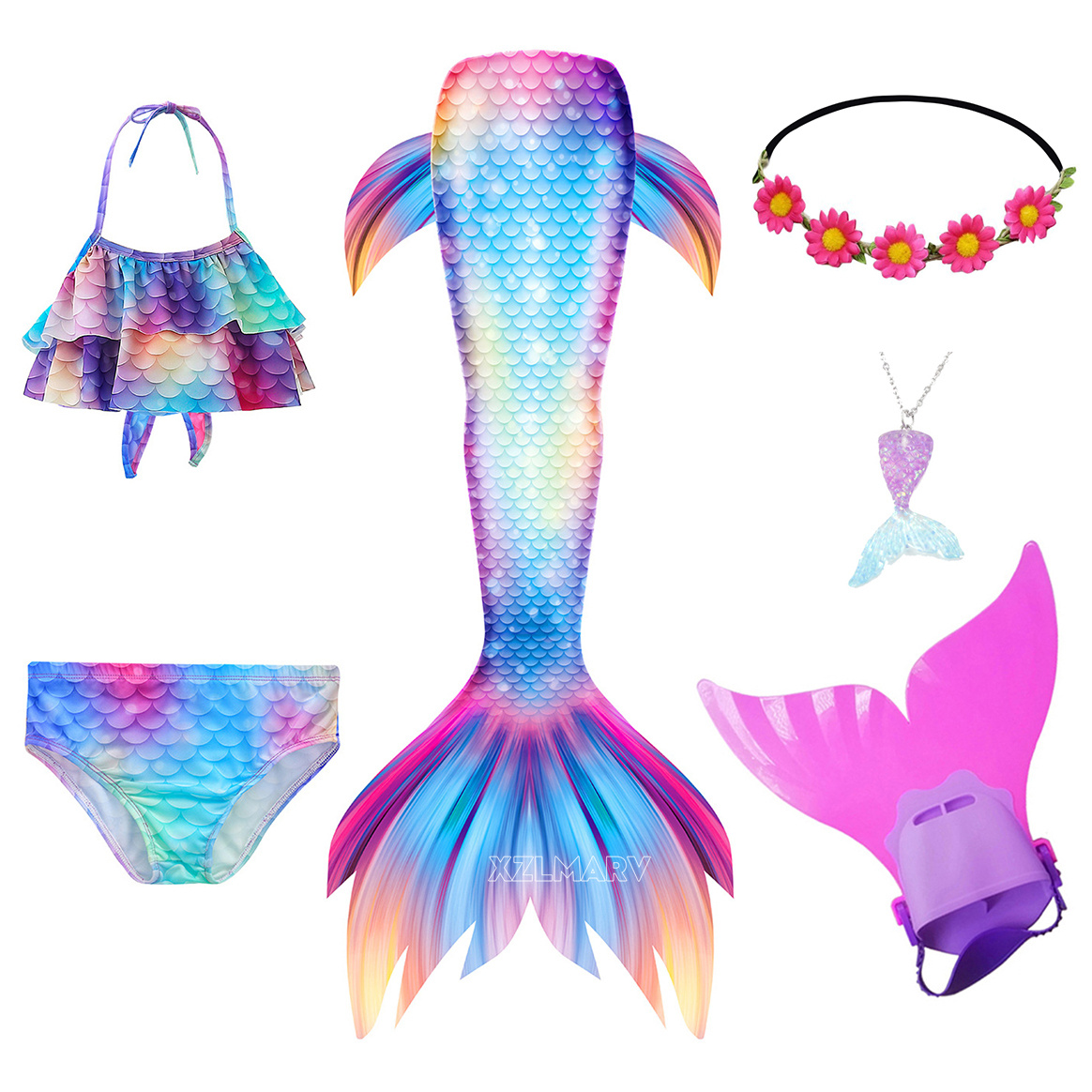 ชุดหางนางเงือกสำหรับเด็กผู้หญิ - Swim Fins บทวิจารณ์และราคา