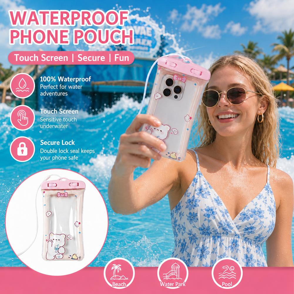 เคสโทรศัพท์กันน้ำลายหมีน่ารัก  - Dry Bag Waterproof บทวิจารณ์และราคา