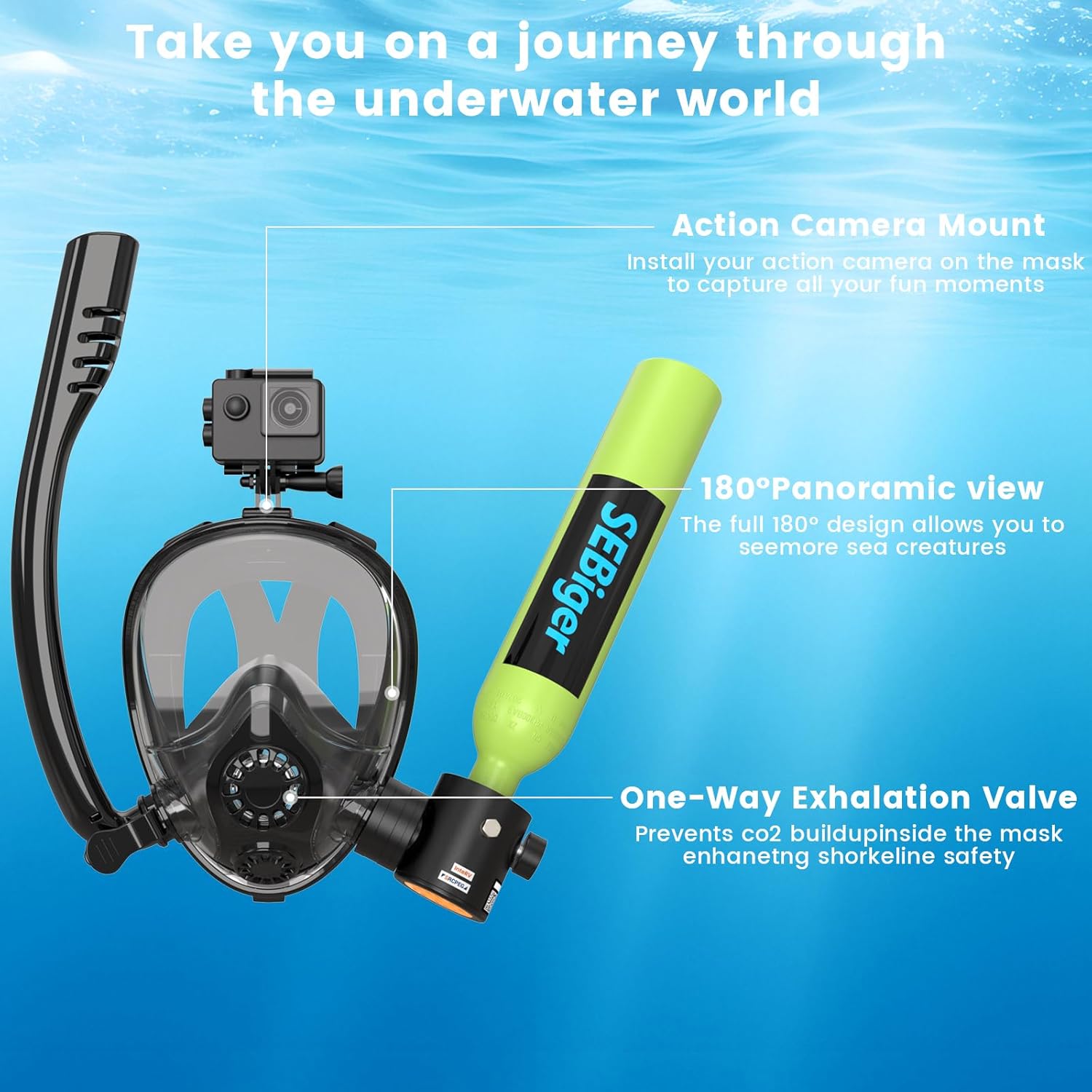 ถังดำน้ำขนาดเล็ก 0.5 ลิตร พร้อ - Snorkel Set บทวิจารณ์และราคา